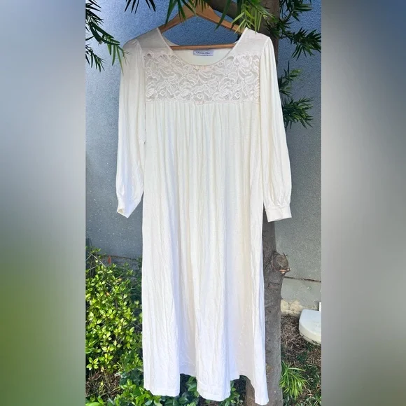 Christian Dior White Lace Detail Long Dress - Picture 3 of 5